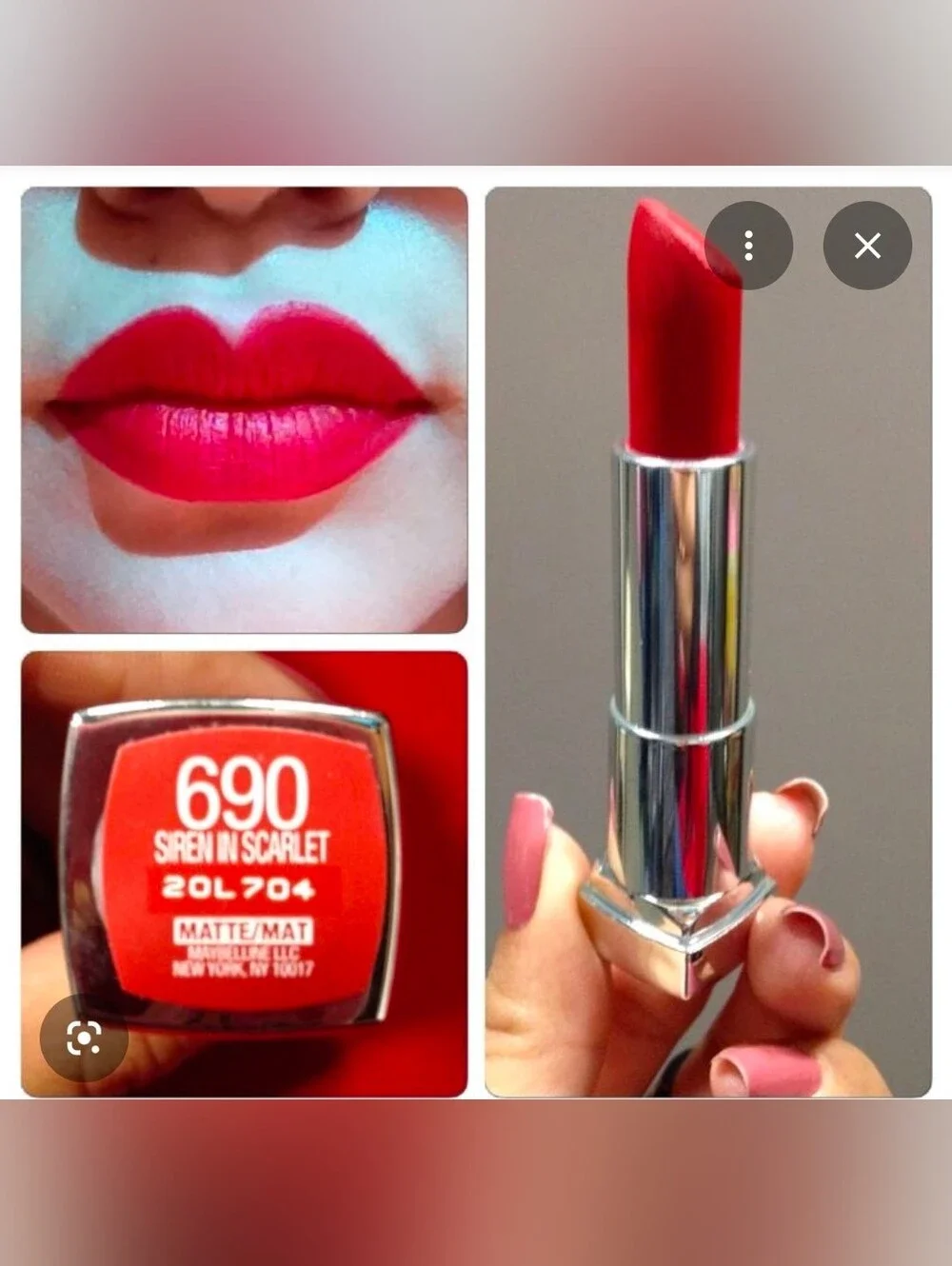 Maybelline Color Sensational Lipstick Siren In Scarlet, 0.15 oz BNIB